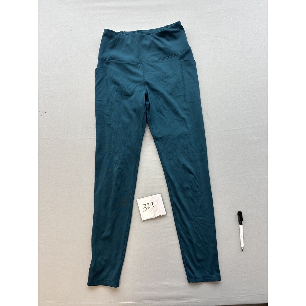 Ebb & Flow Womens Teal High Waist Active Leggings with Pockets Size S Athleisure